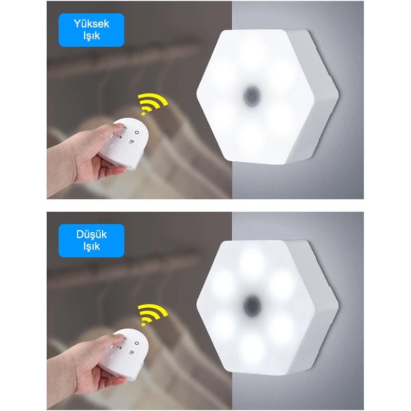 Powermaster MX-359 Tekli Altıgen Kumandalı Pilli Dokunmatik Tezgah Altı LED Aydınlatma