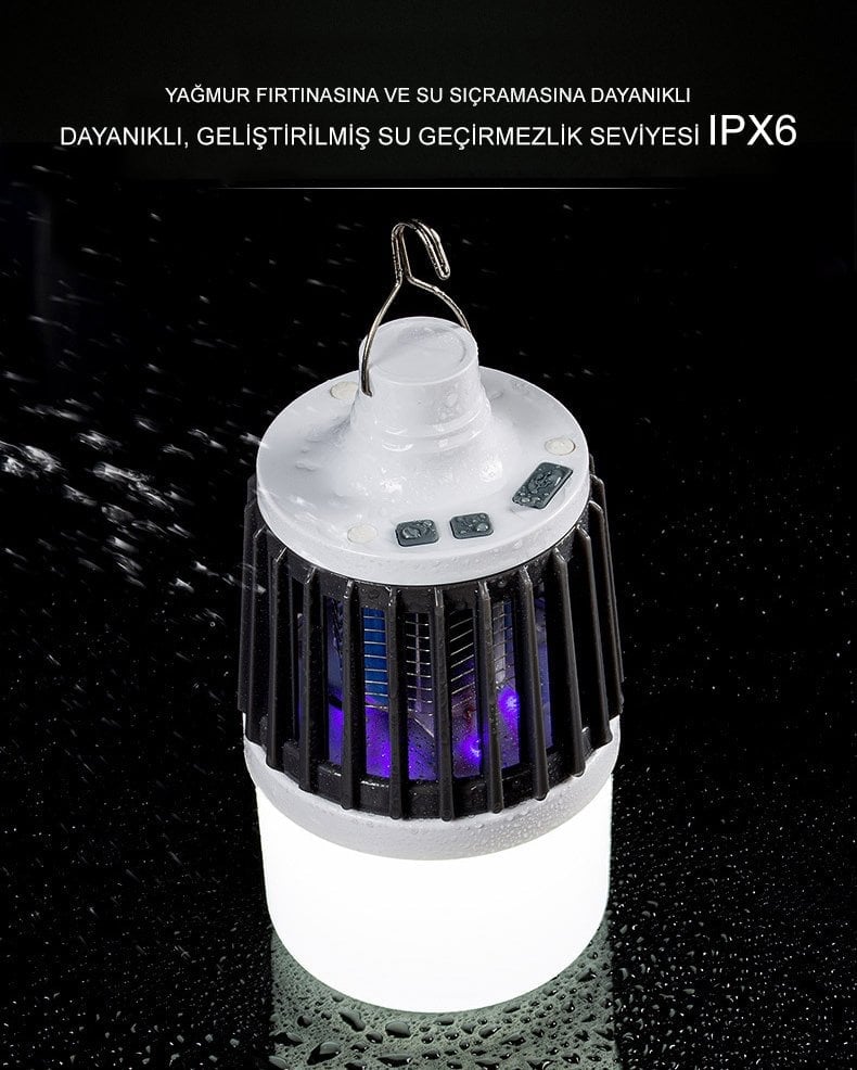 Powermaster MX-858 USB'li Sinek Öldürücü Özellikli 3 Modlu Şarjlı Kamp Feneri