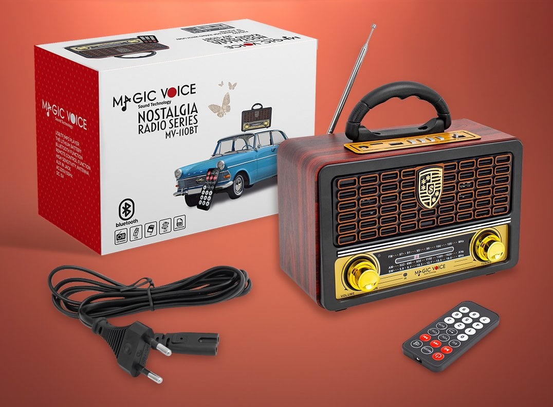 MAGICVOICE MV-110BT USB – SD – FM - Bluetooth Destekli Nostaljik Radyo