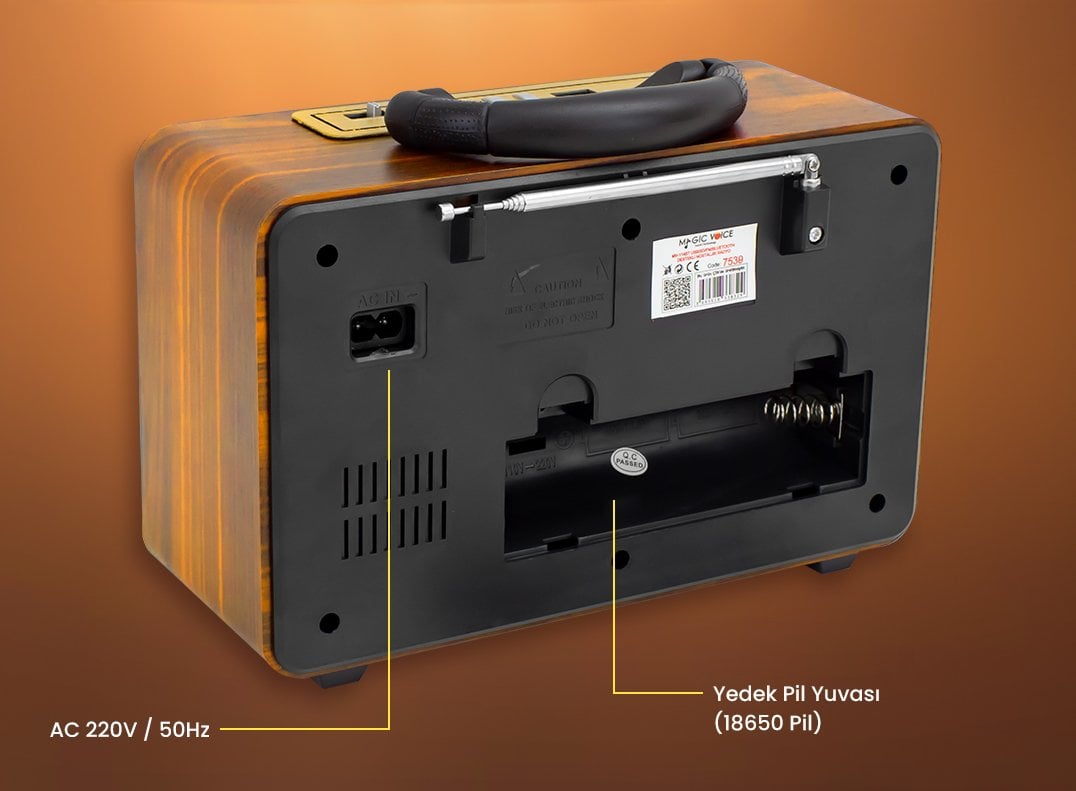 MAGICVOICE MV-112BT USB - SD - FM - Bluetooth Destekli Nostaljik Radyo