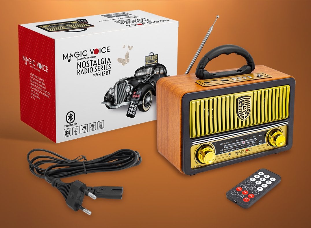 MAGICVOICE MV-112BT USB - SD - FM - Bluetooth Destekli Nostaljik Radyo