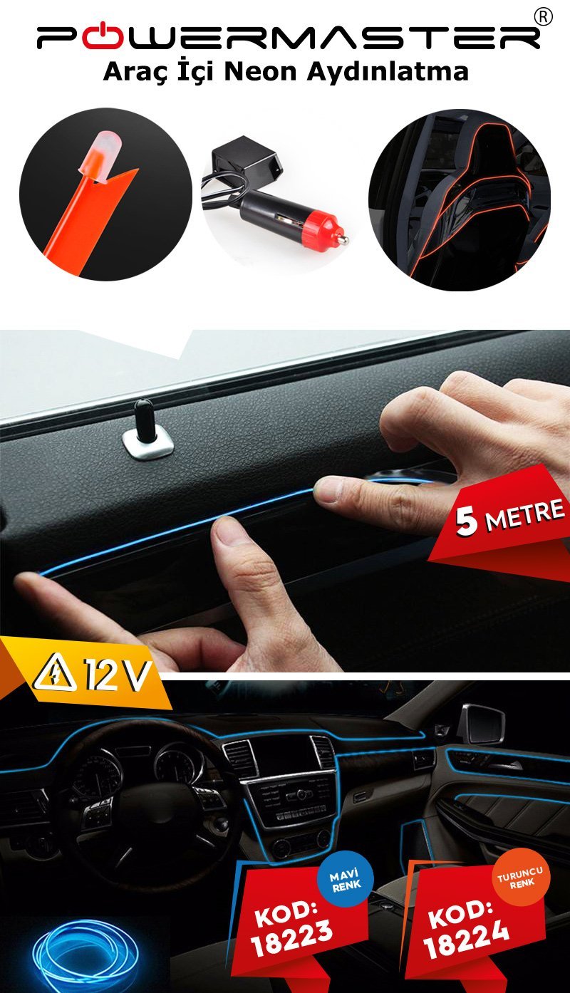 POWERMASTER araç içi neon aydınlatma