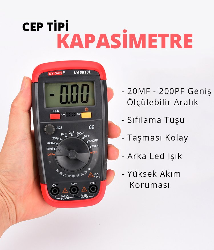 POWERMASTER Dijital Ölçü Aleti DT-6013 Kapasitemetre Ölçü Aleti