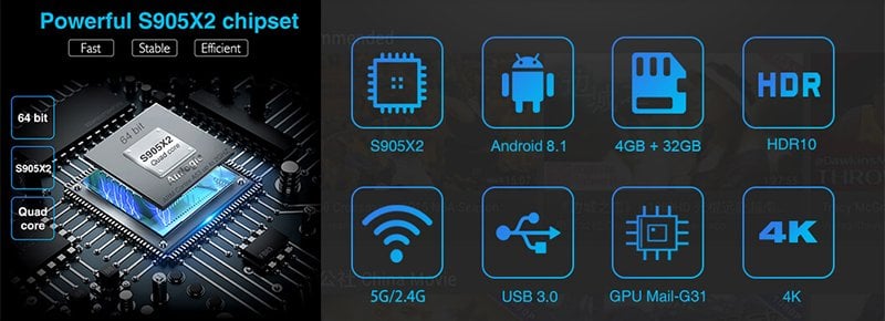 AlpSmart AS-560X2 4K 9.0 Android 4GB DDR3 Ram Dahili Wifi IP TV Box