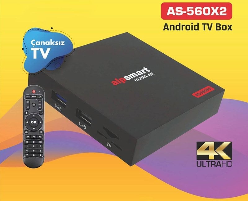 AlpSmart AS-560X2 4K 9.0 Android 4GB DDR3 Ram Dahili Wifi IP TV BoX