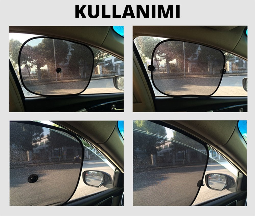 Asonic AS-A13 Siyah Vantuzlu Güneş Koruyucu Oto Arka Yan Cam Gölgelik