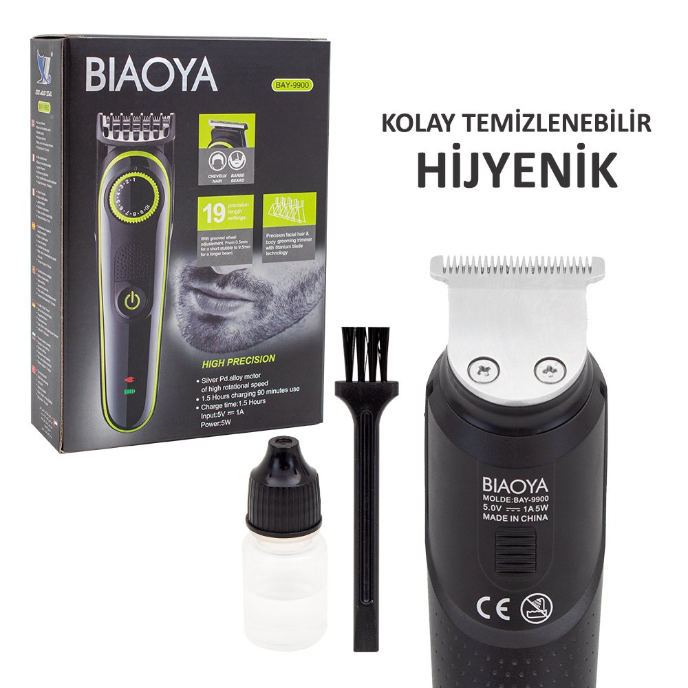 Biaoya Şarjlı Saç Sakal Şekillendirme Traş Makinesi BAY-9900