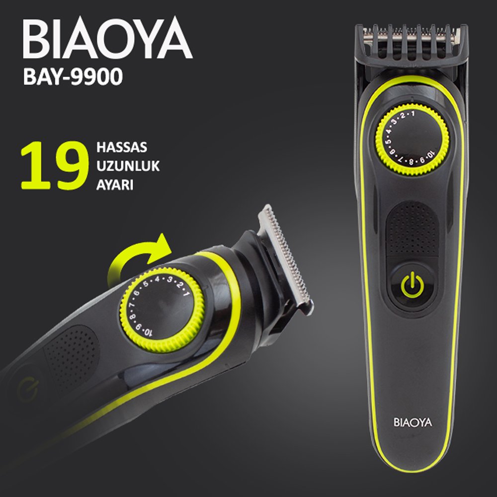 Biaoya Şarjlı Saç Sakal Şekillendirme Traş Makinesi BAY-9900