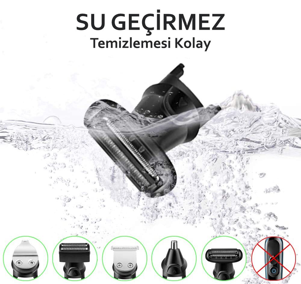 Biaoya Turbo Şarjlı Kablosuz 5in1 Traş Makinesi BAY-690