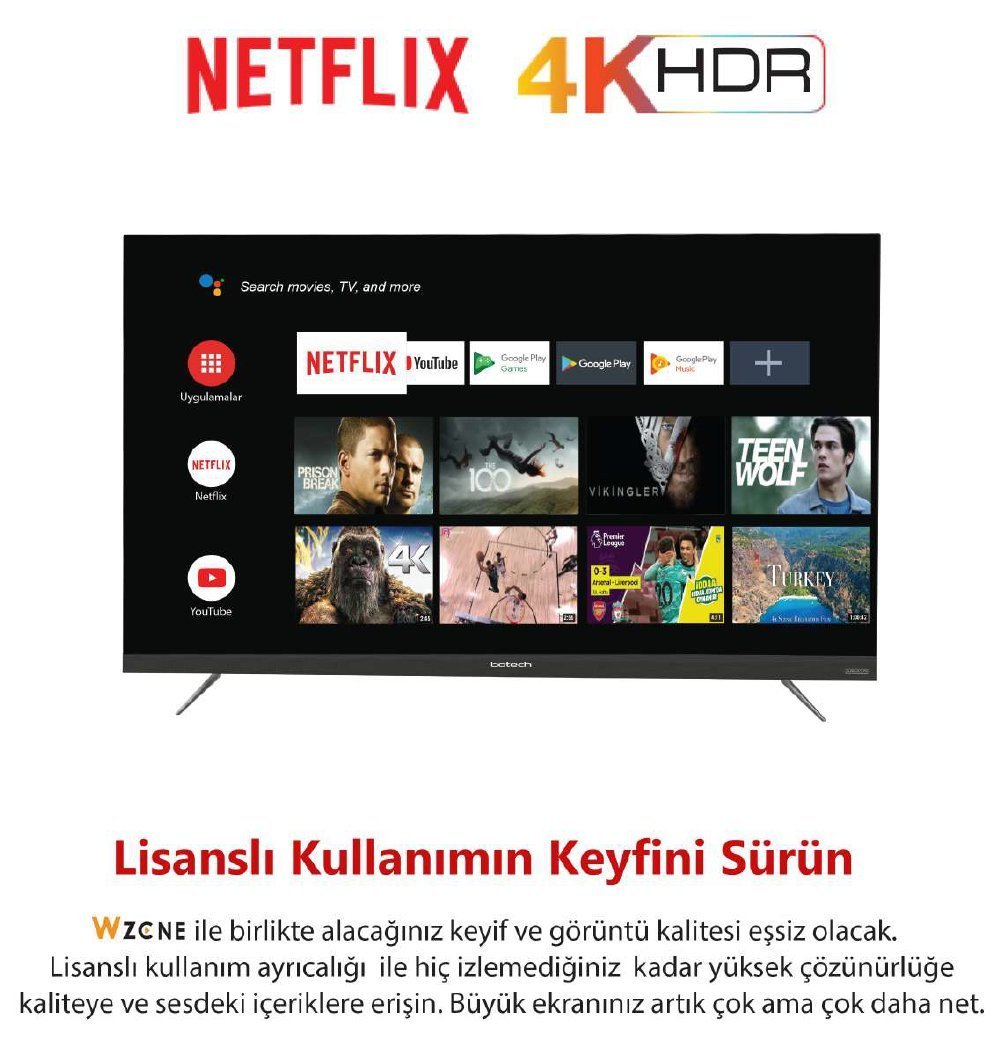 Botech Wzone S905X3 İşlemci 2 GB DDR3 Ram 8 GB Dahili Hafıza 4K Android 10 IP TV Box