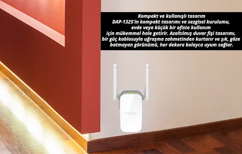 D-Link DAP-1325-A1A N300 300 Mbps Çift Antenli Menzil Genişletici Repeater