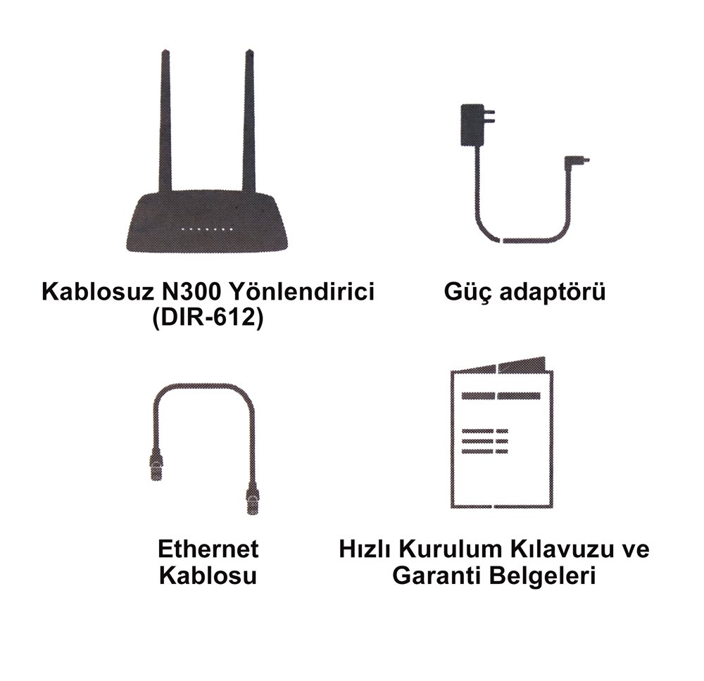 D-Link DIR-612 300 Mbps 5 DBI 2 Antenli Wireless N300 Router