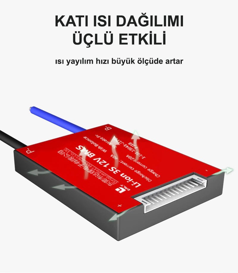 Daly Bms 13S 48V Deşarj 25A -Şarj 10A Balanslı Pil Koruma Modülü
