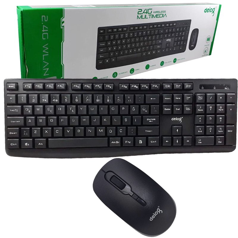 Deiog V-31 Kablosuz 2.4 Ghz Q Multimedia Klavye-Mouse Set