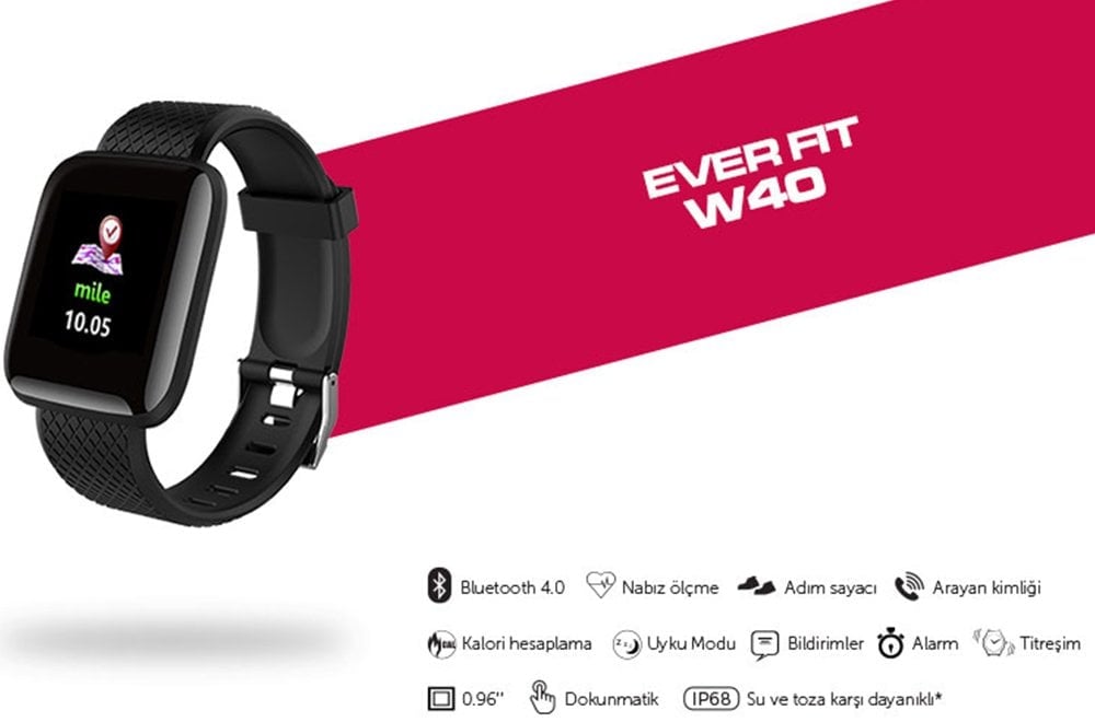 Everest EW-508 Everwatch Android-iOs Uyumlu Kalp Atışı Sensörlü Smart Akıllı Saat