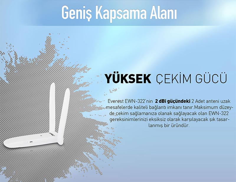 Everest EWN-322 300 Mbps Usb Kablosuz Wireless Adaptör