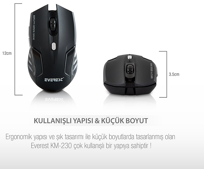 Everest KM-230 Usb 2.4GHz Optik Kablosuz Mouse
