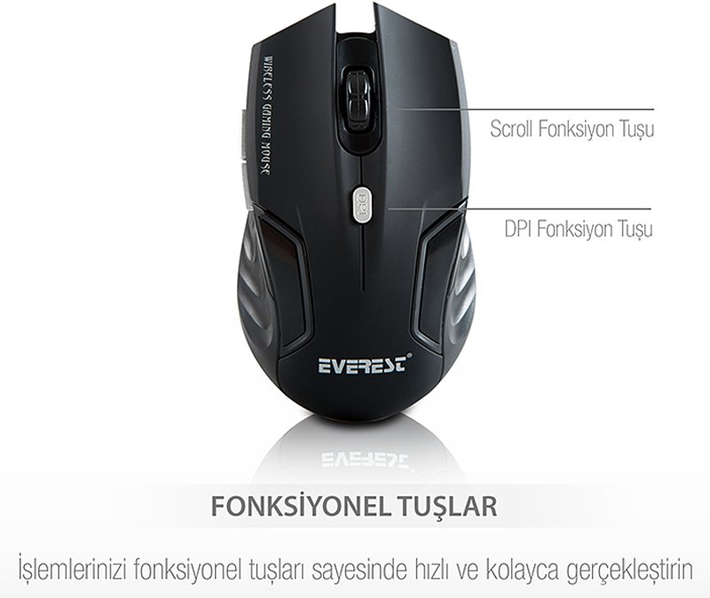 Everest KM-230 Usb 2.4GHz Optik Kablosuz Mouse