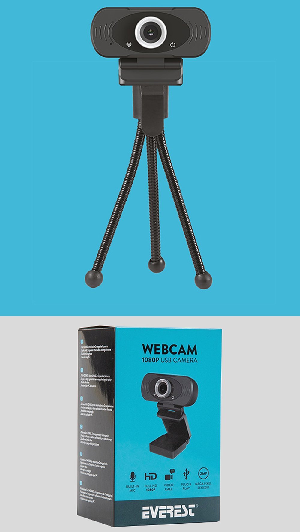Everest SC-HD03 1080P Full HD Usb Pc Web Kamera + Metal Tripod