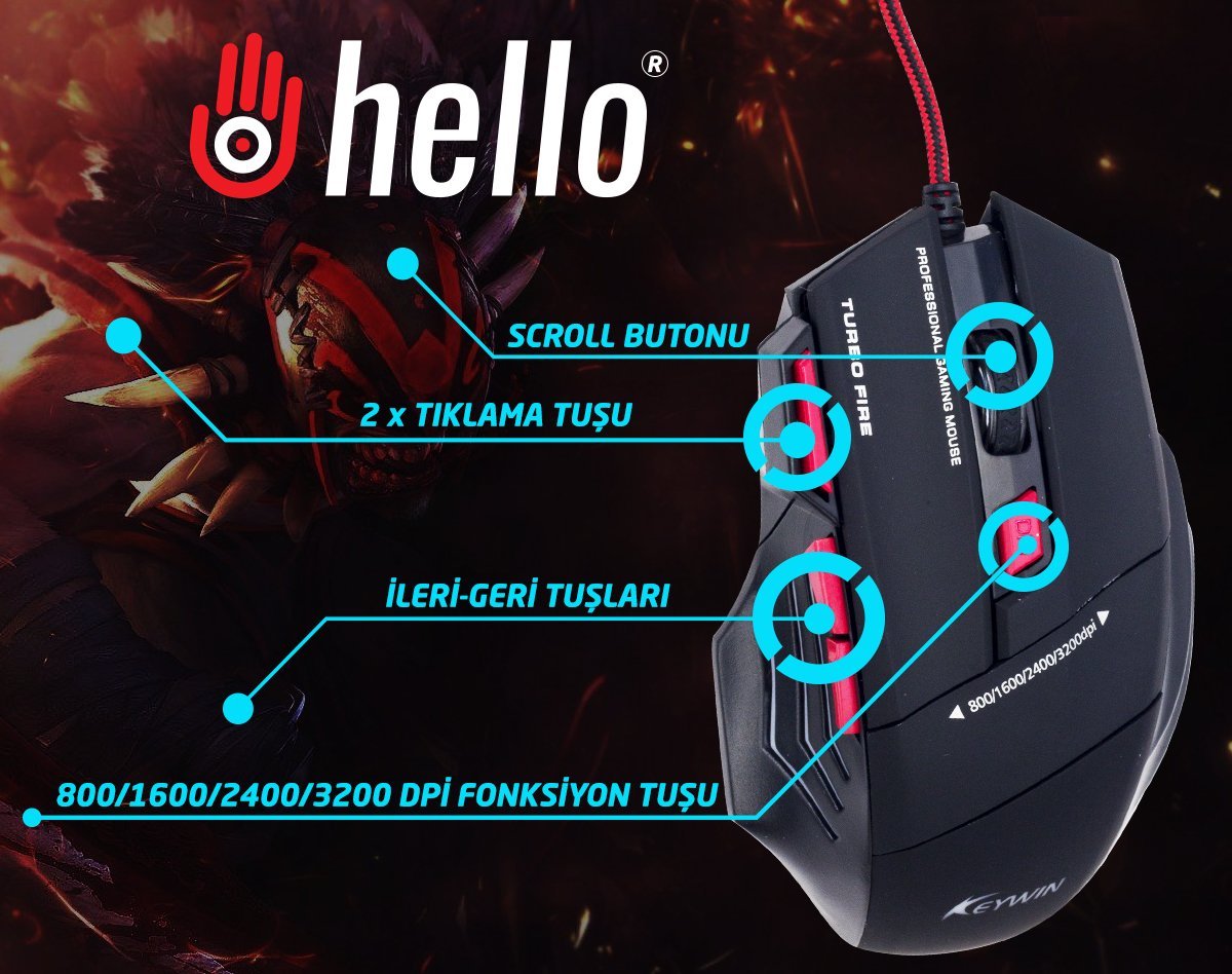 Hello HL-18739 Oyuncu Mouse