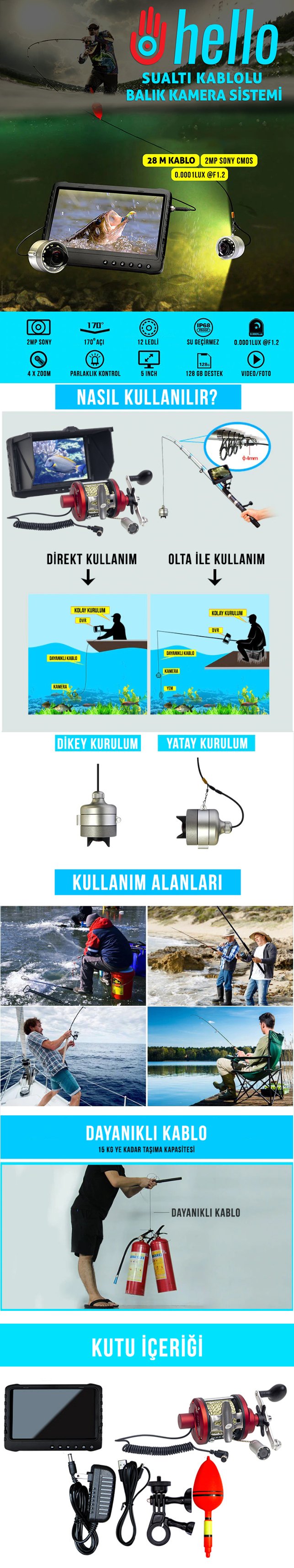 Hello HL-19330 Sualtı Balık Kamera Sistemi