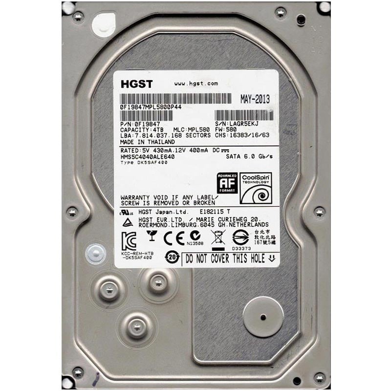 >Hgst 0F19847 4TB 7200 RPM 64MB 3.5'' Sata 3 Harddisk