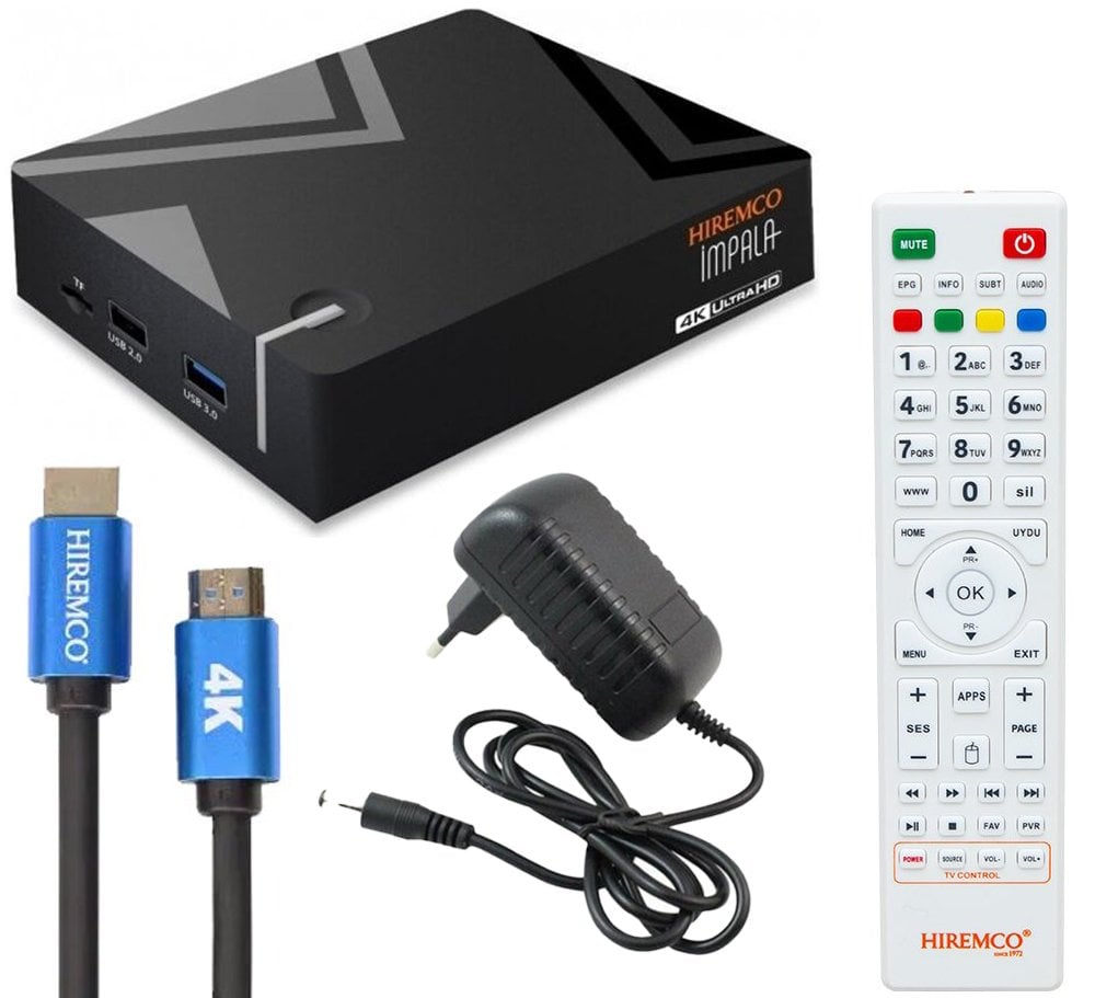 Hiremco İmpala S905W 2GB DDR RAM 16GB Rom 4K Ultra HD Mini Hybrid Android IP TV Box