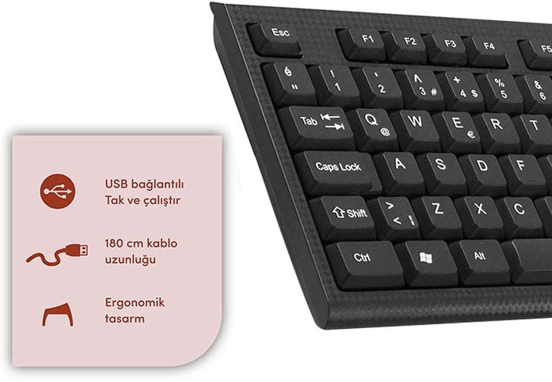 Hytech HYK-44 Siyah USB Q Standart Klavye