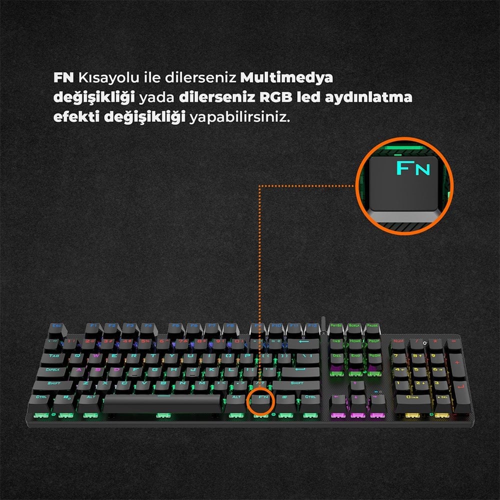 Lenovo Lecoo KG1101 RGB Led Aydınlatmalı Gaming Oyuncu Klavye