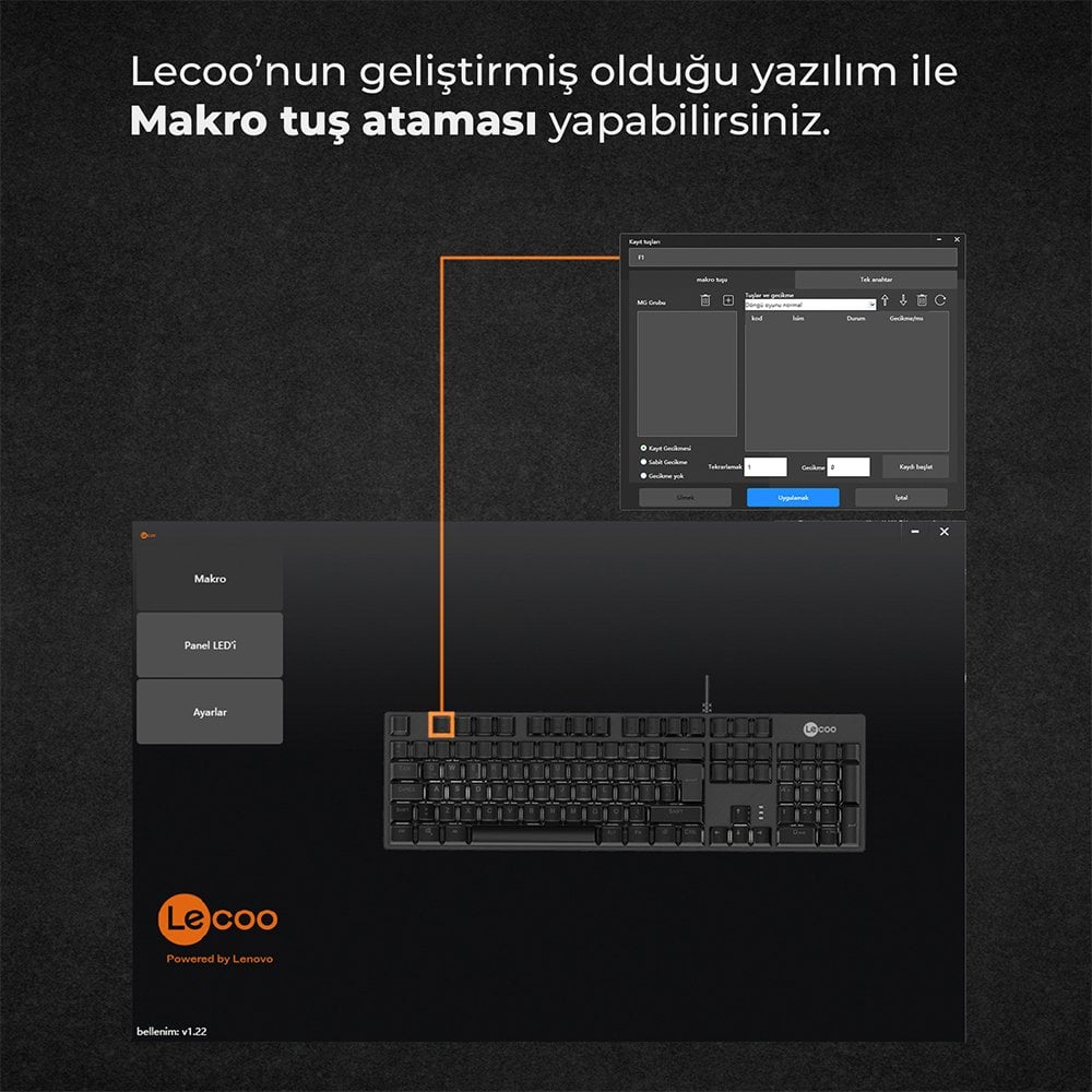 Lenovo Lecoo KG1101 RGB Led Aydınlatmalı Gaming Oyuncu Klavye