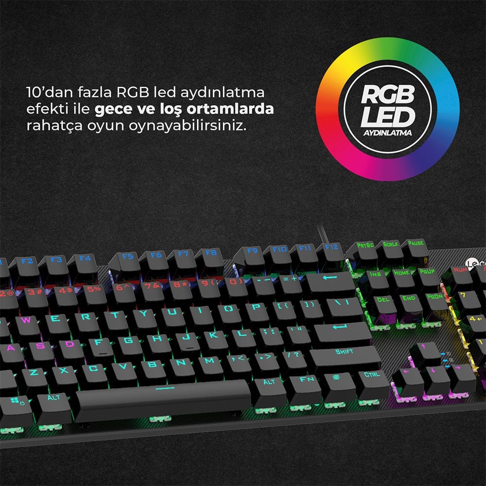 Lenovo Lecoo KG1101 RGB Led Aydınlatmalı Gaming Oyuncu Klavye