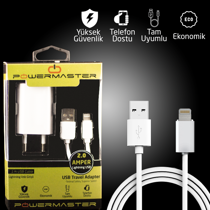 Powermaster Lightning Usb Şarj Ekipmanı Set