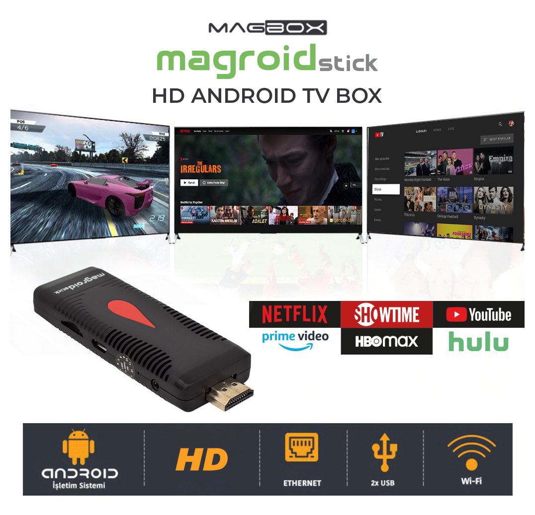 Magbox Magroid Tv Stick 16 GB HDD 2 GB Ram Android 10 4K Ip Tv Box