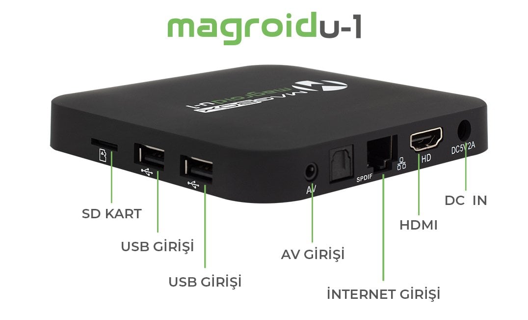 Magbox Magroid U1 16 GB HDD 2GB Ram Androıd 9.1 4K Ip Tv Box