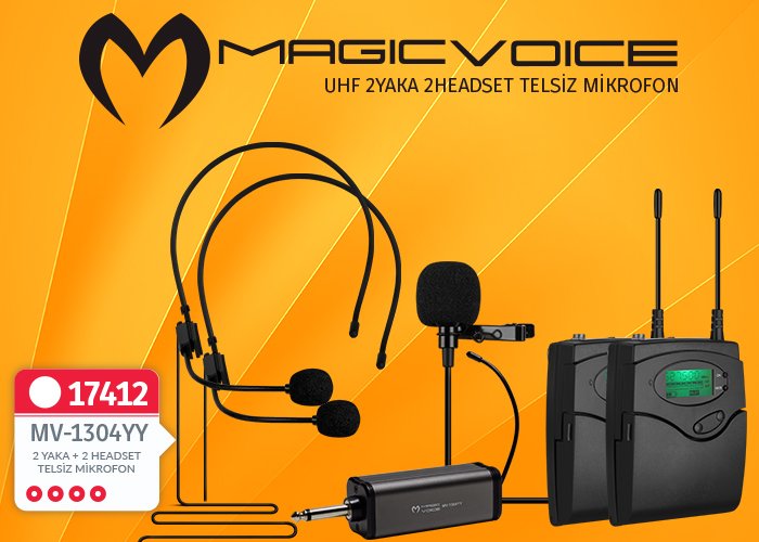 Magicvoice MV-1304YY 2 Yaka 2 Headset Telsiz Mikrofon