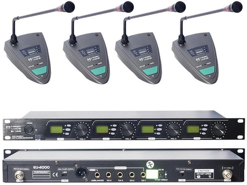Magicvoice MV-1404K Uhf 4 Kablosuz Kürsü Mikrofonu