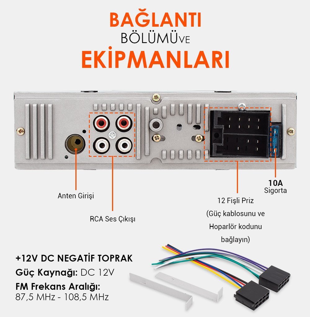 Magicvoice MV-5414 USB/SD/FM/AUX/BLUETOOTH Mekaniksiz Oto Teyp