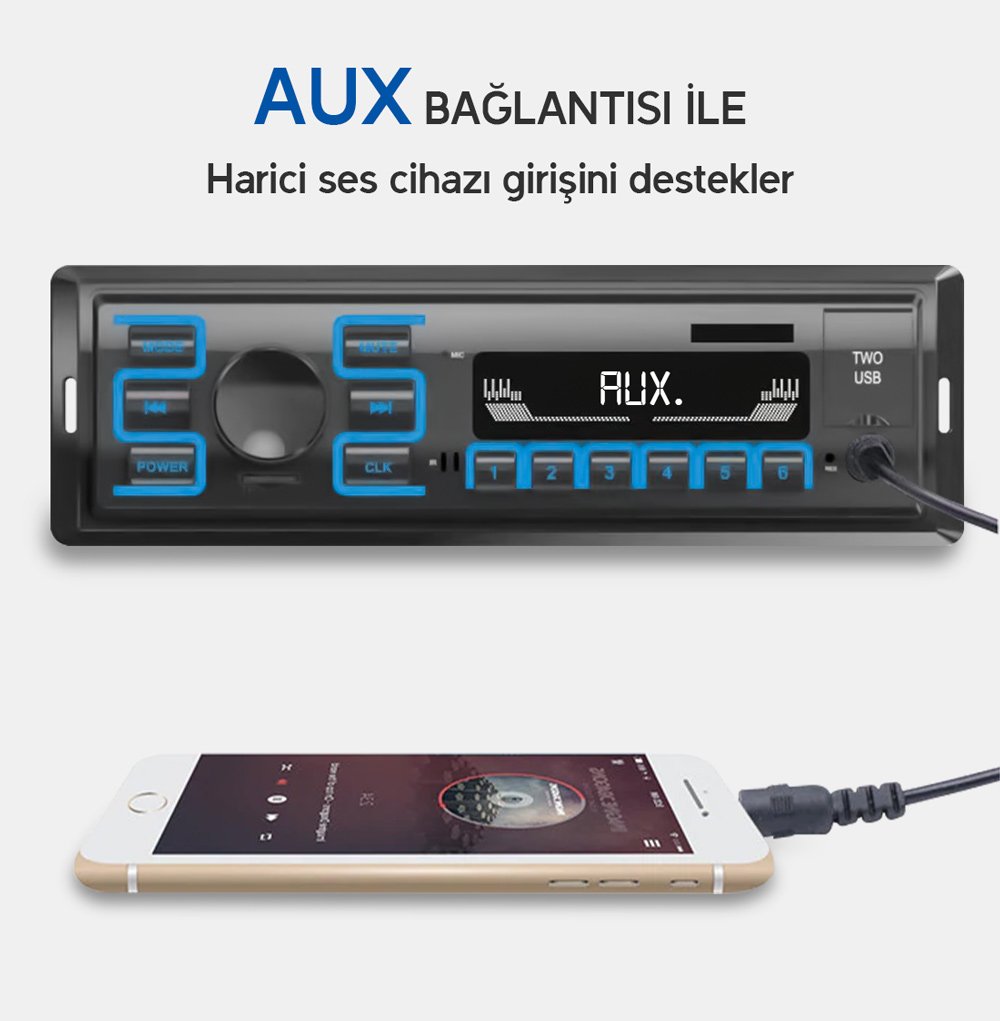 Magicvoice MV-5417 USB/SD/FM/AUX Mekaniksiz Oto Teyp