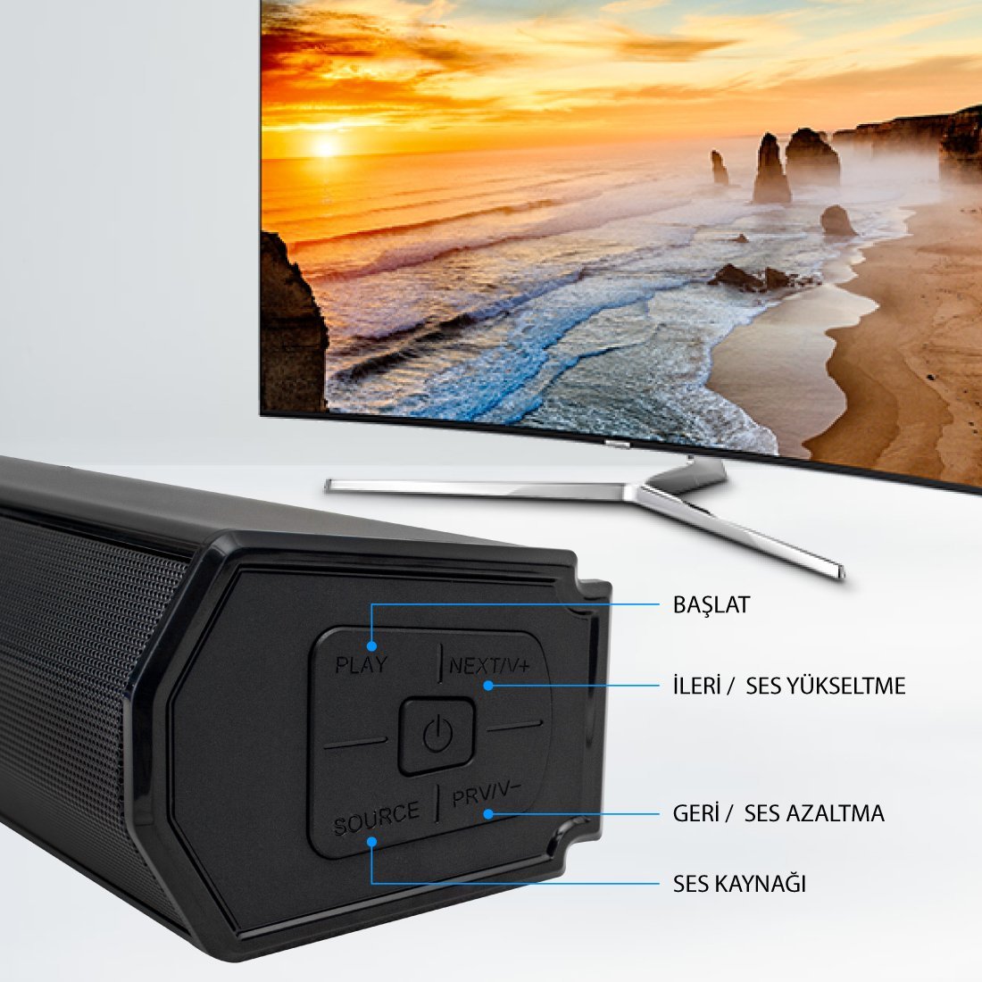 Magicvoice MV-8806 2.1 CH BT/HDMI/AUX/USB Kumandalı Anfili Sound Bar