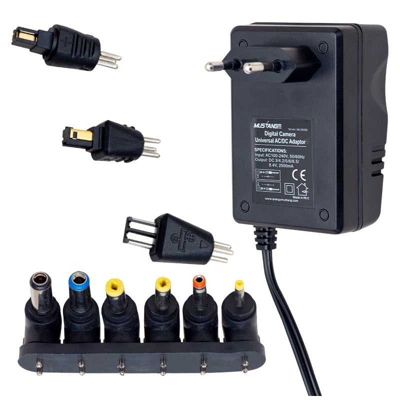 Mustang MS2500D 3 Volt – 8.4 Volt 2500 mA Çok Uçlu Ayarlı Kademeli Adaptör