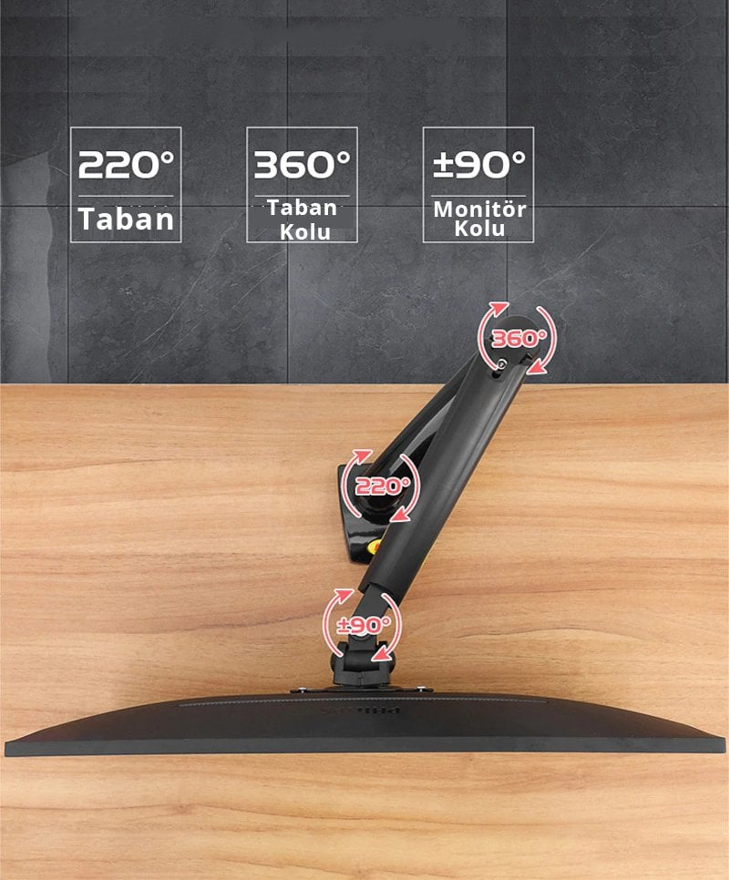 North Bayou 17-30'' Tek Kol Amortisörlü Stand Lcd-Led Monitör Tutucu Askı Aparatı F80