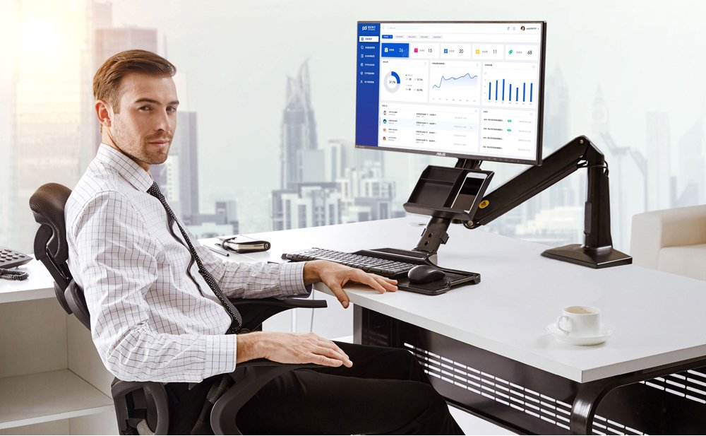North Bayou 19-27'' Profesyonel Amortisörlü Stand Tek Kol Lcd - Led Monitör Tutucu Stand