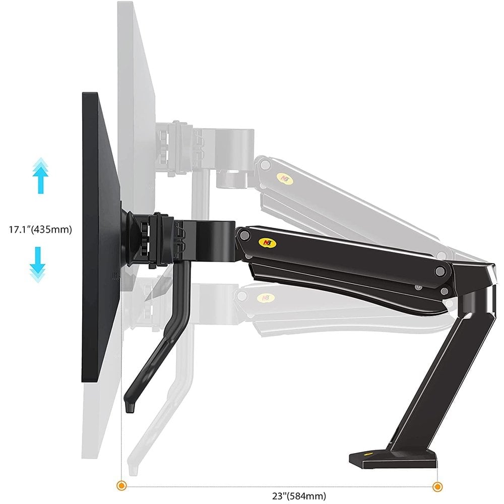 North Bayou 19-27'' Profesyonel Amortisörlü Tek Kol Duvar Lcd - Led Monitör Tutucu Stand