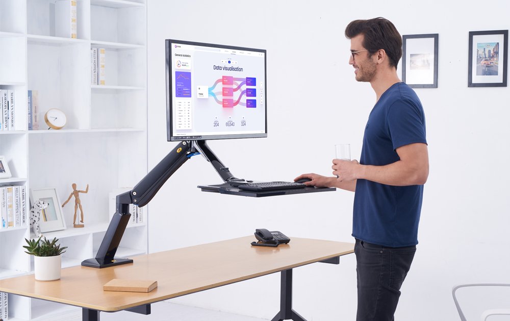 North Bayou 22-32'' Profesyonel Amortisörlü Stand Tek Kol Lcd / Led Monitör Tutucu Stand Askı Aparatı NB40