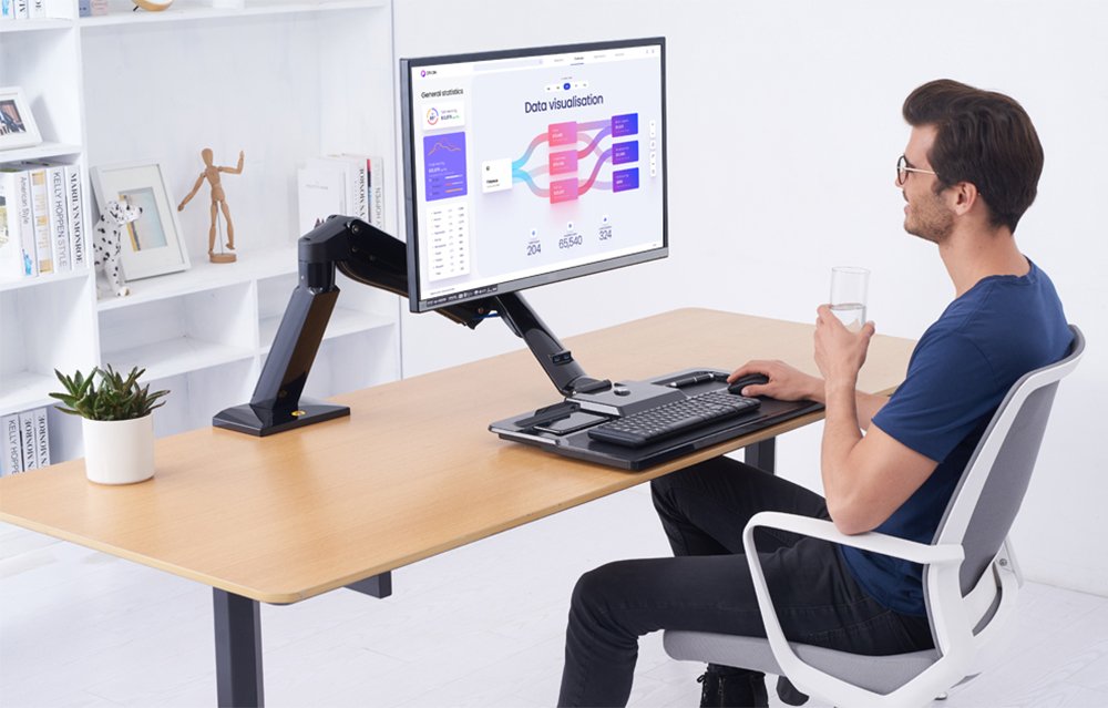 North Bayou 22-32'' Profesyonel Amortisörlü Stand Tek Kol Lcd / Led Monitör Tutucu Stand Askı Aparatı NB40