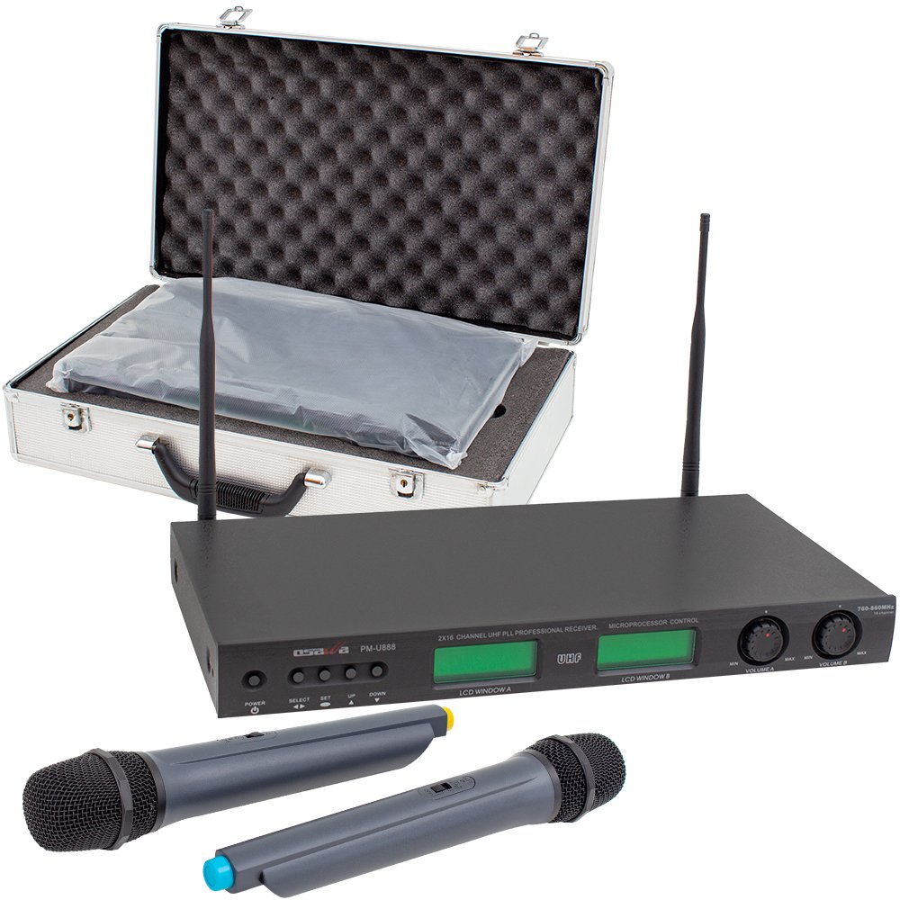Osawa PM-U888 2x16 Kanal Uhf Kablosuz 2 El Mikrofonlu Ses Sistemi