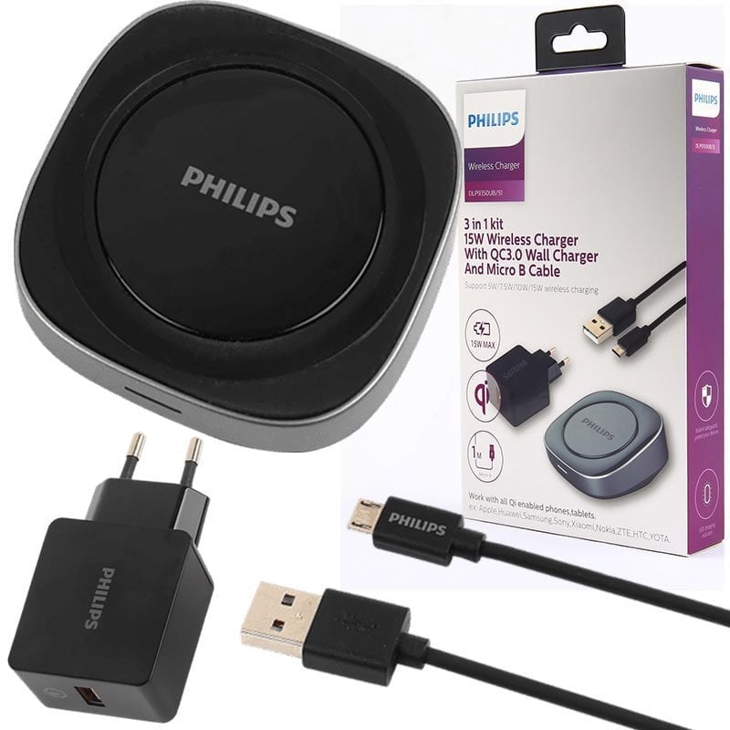 Philips 3in1 15 Watt Kablosuz Wireless Şarj Cihazı DLP9350UB/51