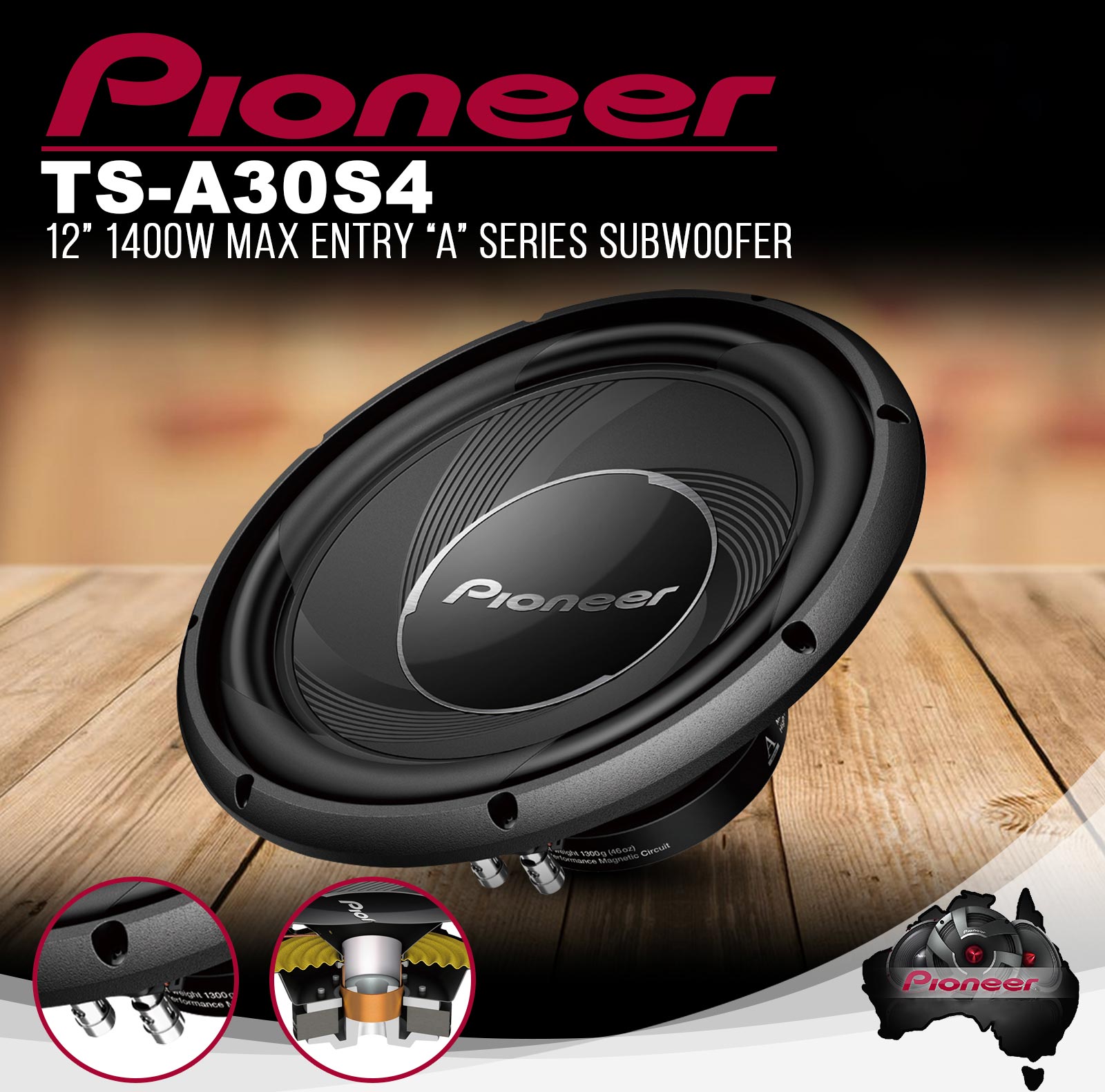 Pioneer TS-A30S4 1400 Watt 2020 Serisi 30 Cm Subwoofer