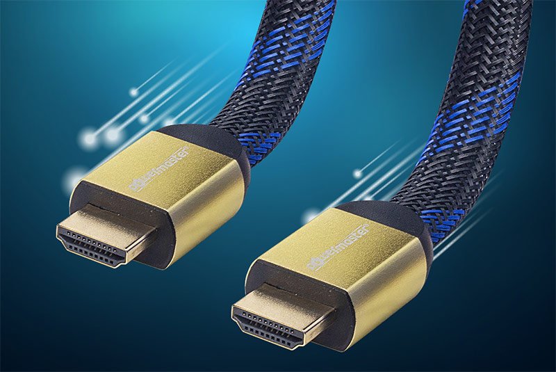 Powermaster 1.8 Metre 3D 4K Uyumlu 1.4V Gold Yassı Örgülü HDMI Kablo