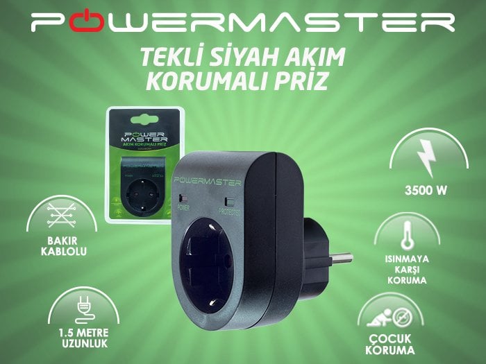 Powermaster PM-11294 Akım Korumalı Priz